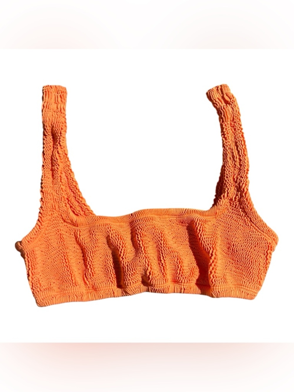 KUT Swim Crinkle Bikini Top Orange